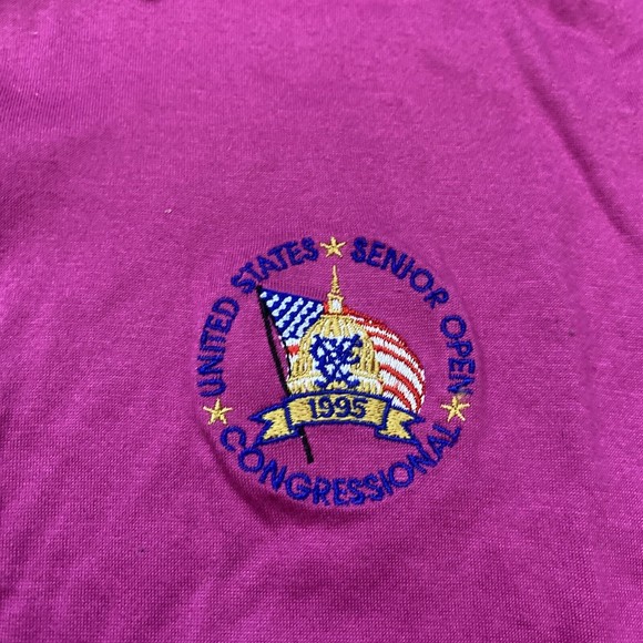 IZOD CLUB Men's Shirt Short Sleeve  US Senior open 1995 Congressional XL. - Picture 4 of 6